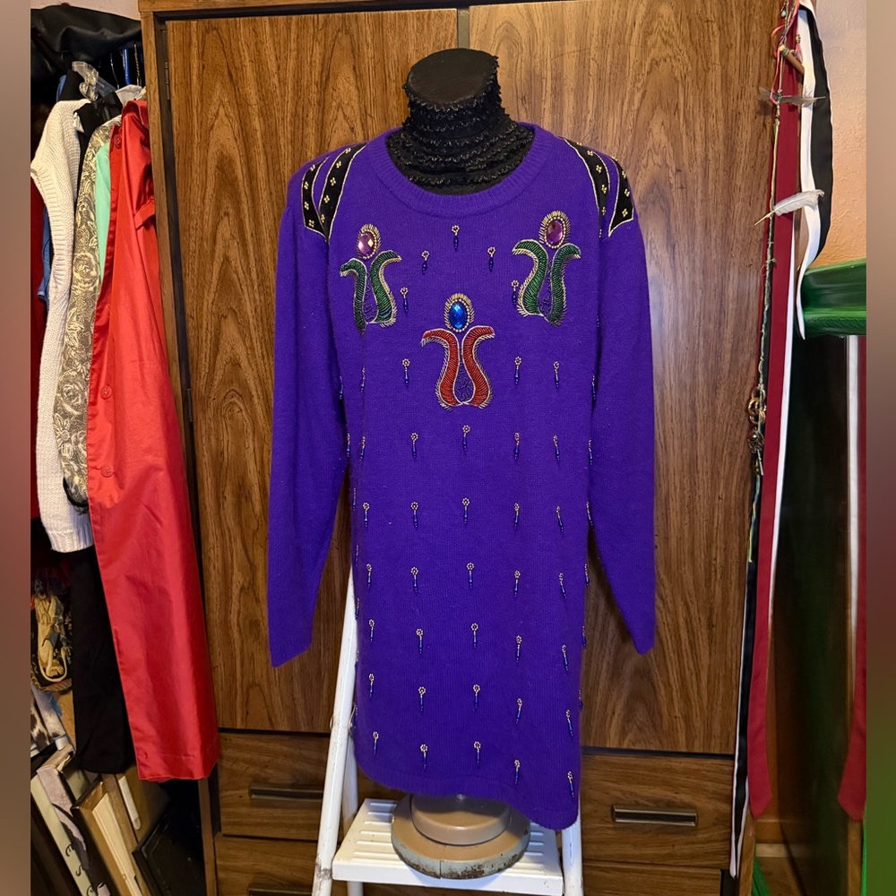 Beaded Vintage Sweater Dress
